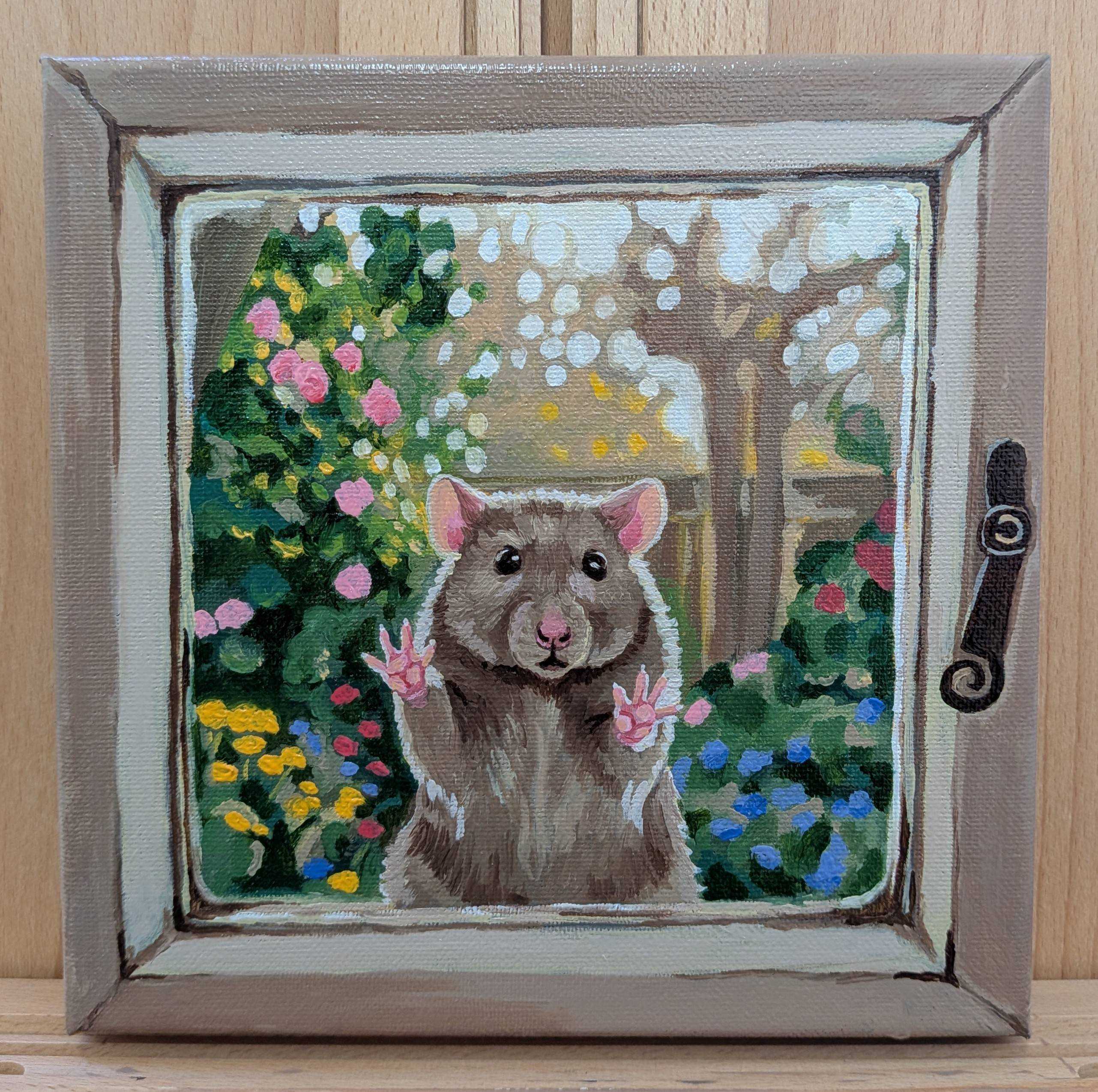 Little Visitor, oil on canvas